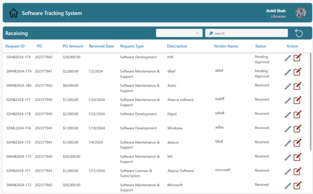 Software Tracking System